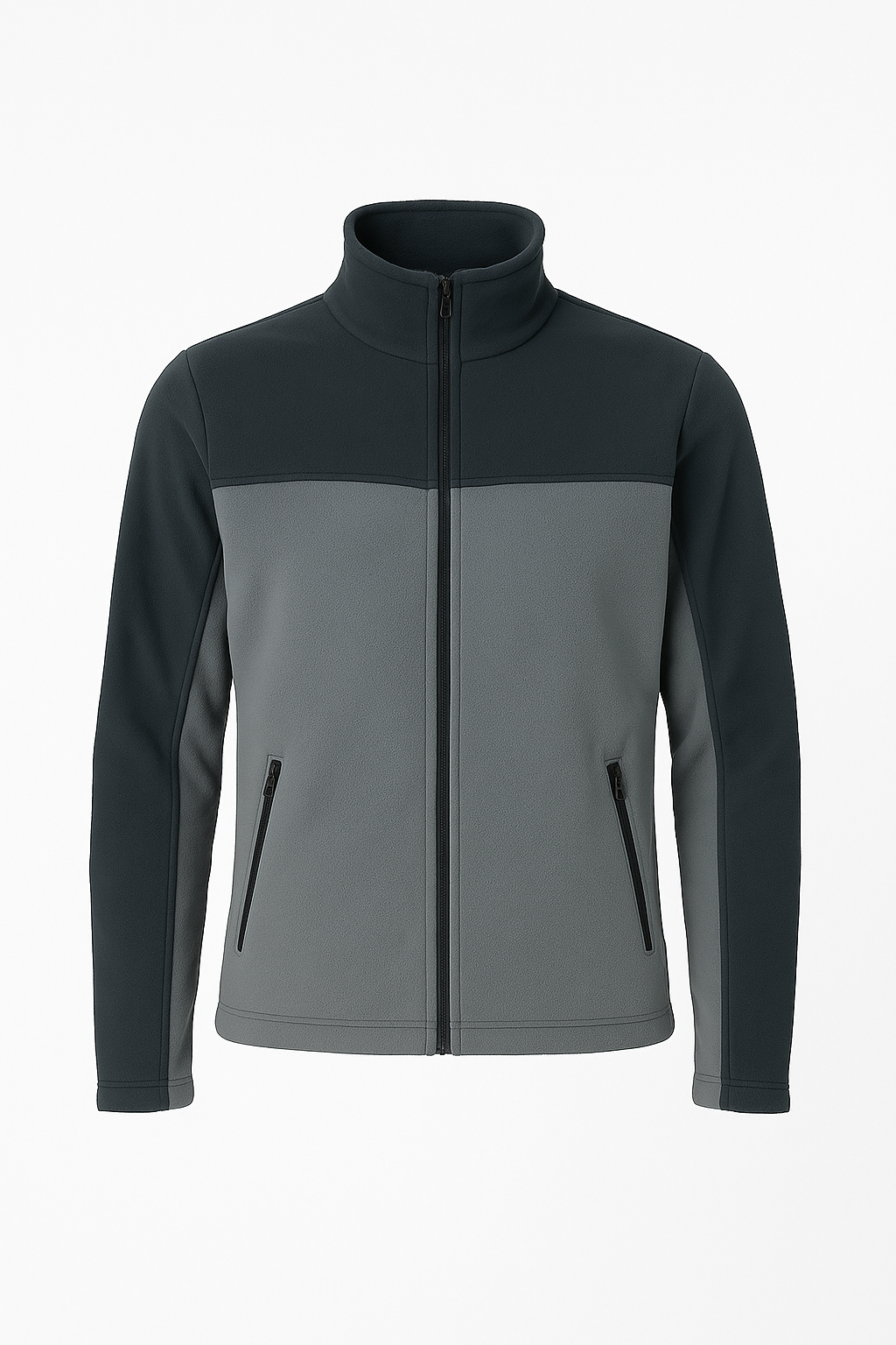 Unisex Fermuarlı Cepli Dik Yaka Polar